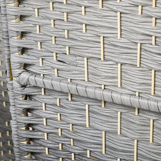 HOMCOM Room Divider, 6 Ft 4 Panel Folding Privacy Screen, Hand-Woven PP Wall - Image 6