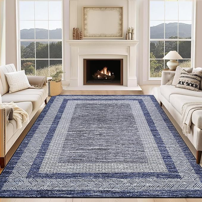 GarveeHome 10x13 Large Washable Geometric Area Rug Non Slip Non Shedding Floor by GarveeHome
