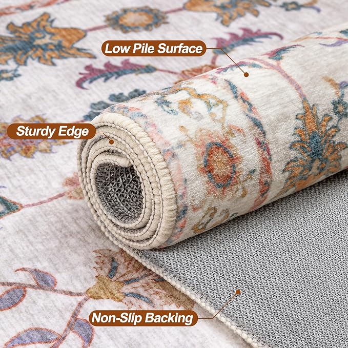 Tangsoo 2x5 Runner Rug Hallway Washable Carpet Runner Non Slip Boho Vintage - Image 6