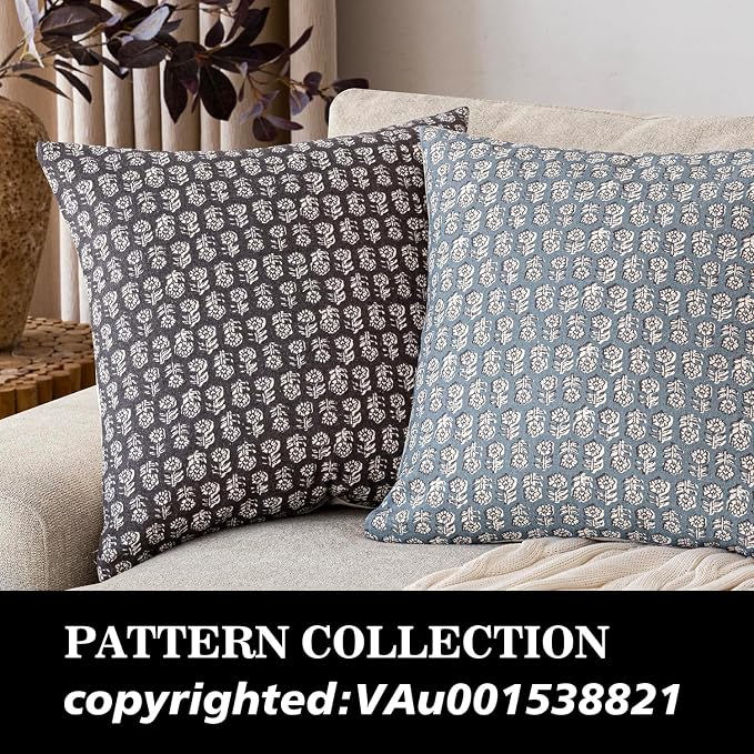 Foindtower Set of 2 Decorative Neutral Floral Print Throw Pillow Covers Vintage - Image 4