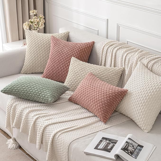 MIULEE Christmas Throw Pillow Covers Soft Corduroy Decorative Eruo Sham Set of - Image 9