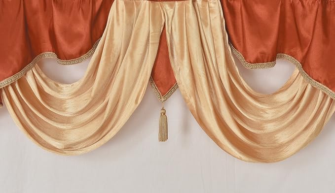 GOHD Golden Ocean Home Decor Valarie Fancy Window Valance. 54 x 18 inches. - Image 3