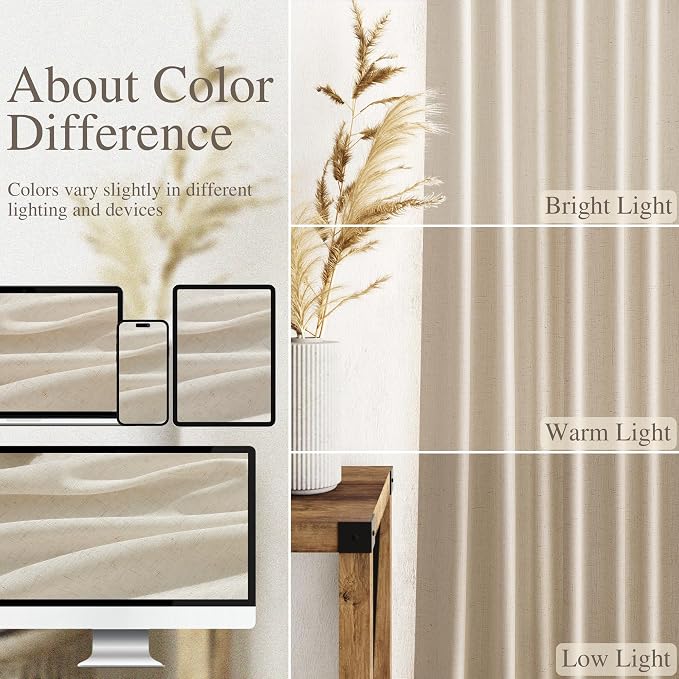 Nanspring Modern Farmhouse Decor Curtains 96 Inches Long - Image 3