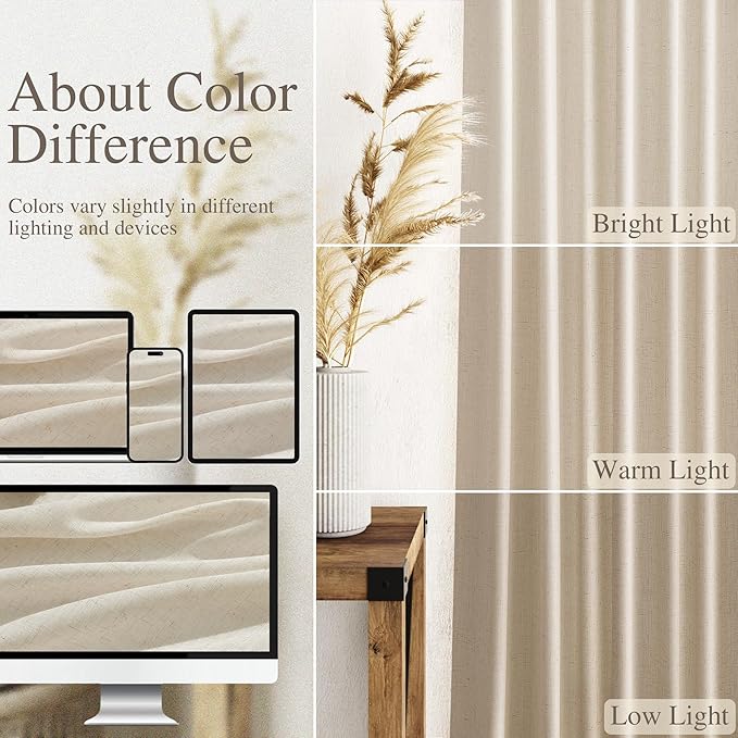 Birch Beige Linen 112 Inch Curtains - Image 3
