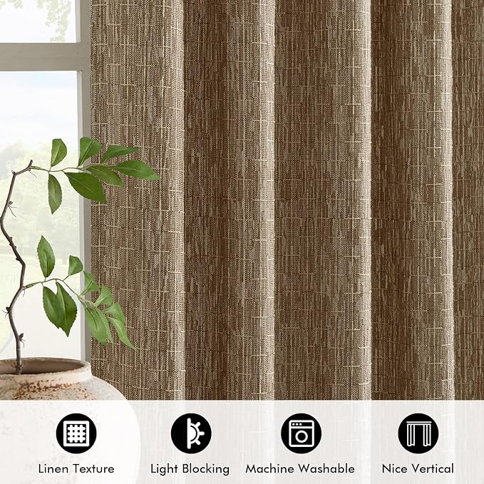 MIULEE Decorative Back Tab Linen Curtains - Image 4
