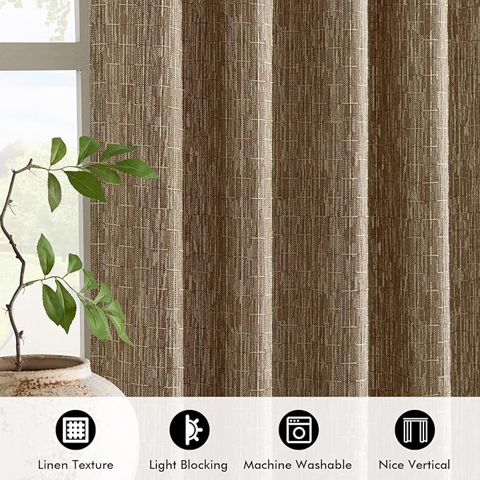 MIULEE Decorative Back Tab Linen Curtains - Image 4
