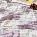 EMME Checkered Cotton Blanket Twin Large 60"x80" 100% Muslin by EMME