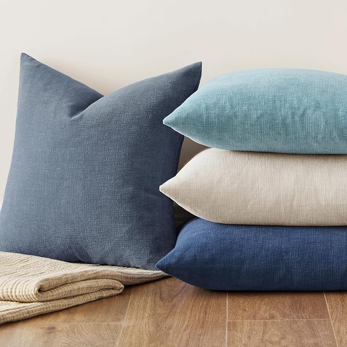 MIULEE Dark Grey Blue Couch Pillow Covers 20x20 Inch - Image 8
