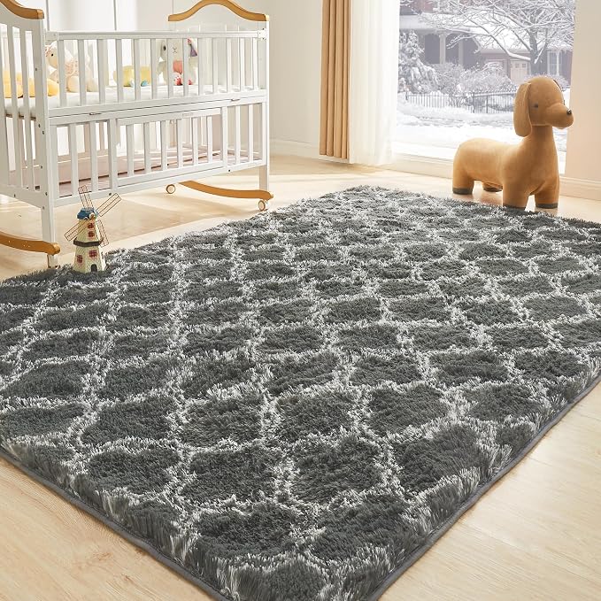 Litanika 4x6 Geometric Shag Area Rug - Image 4