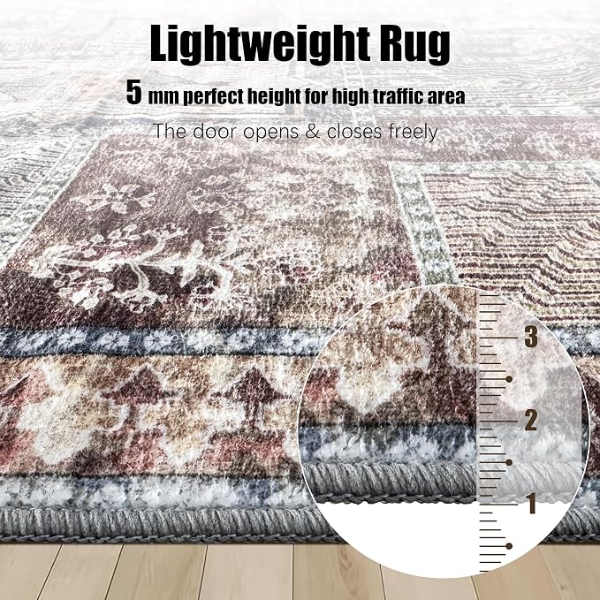 YARNSCAPE Vintage 2'6'' x 8' Washable Area Rug - Image 6