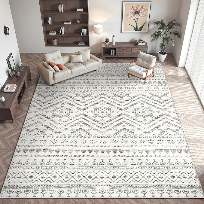 Miukiki 8x10 Area Rug for Living Room Moroccan Washable Rugs Non Slip Indoor - Image 8