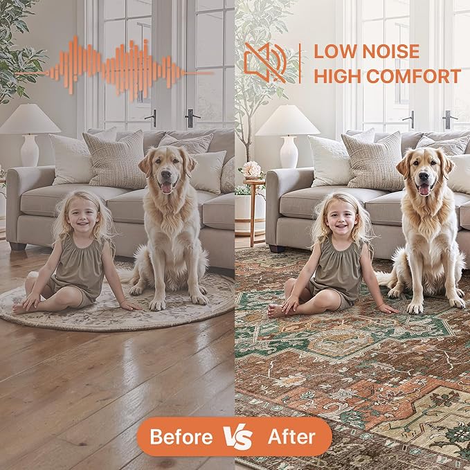 GENIMO 5FT Round Area Rugs for Living Room, Circle Rugs Machine Washable Low - Image 5