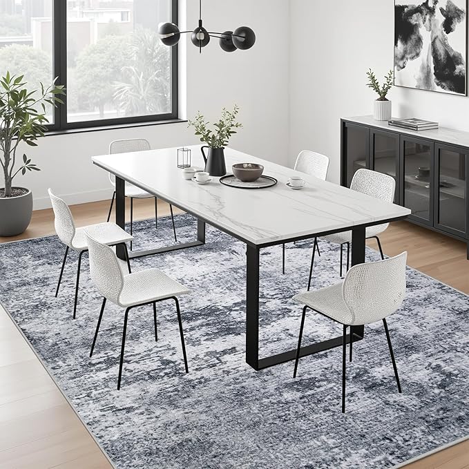 6x9 Area Rug Living Room Rug: Washable Modern Abstract Soft Thin Rug Indoor - Image 5