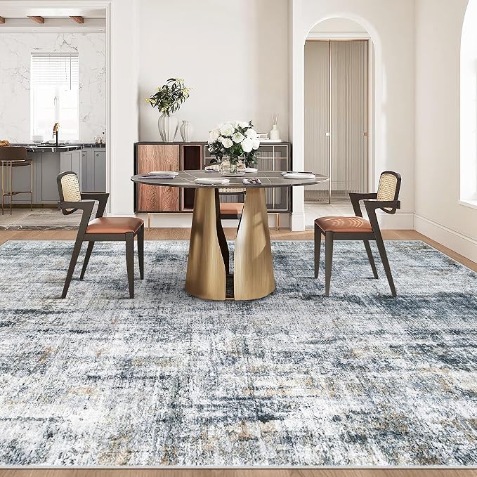 10x14 Area Rug for Living Room: Washable Abstract Large Soft Rugs Non Slip - Image 6