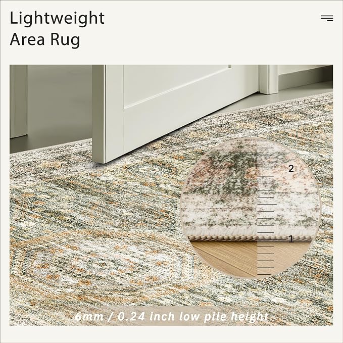 6x9 Area Rug for Living Room Washable 6x9 Non-Slip Modern Rugs for Bedroom - Image 7