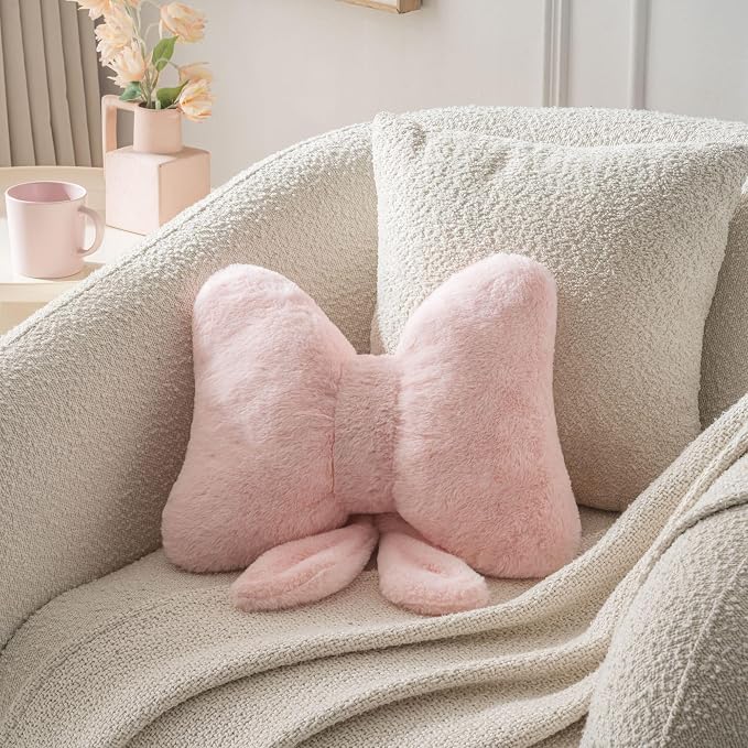 Bow Pillow Throw Pillows Butterfly Shaped Decorative Cute Pillows - Image 2
