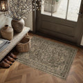 PureCozy Entryway Area Rug 2x3 Brown Vintage Distressed Indoor Carpet Oriental by PureCozy