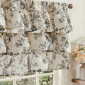 jinchan Amlie Ruffled Floral Valance Curtain Shabby Chic Linen Kitchen Valance by JINCHAN