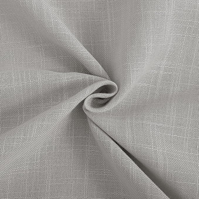 Linen Blend Grey Curtains for Living Room Back Tab Modern Farmhouse Semi Sheer - Image 5