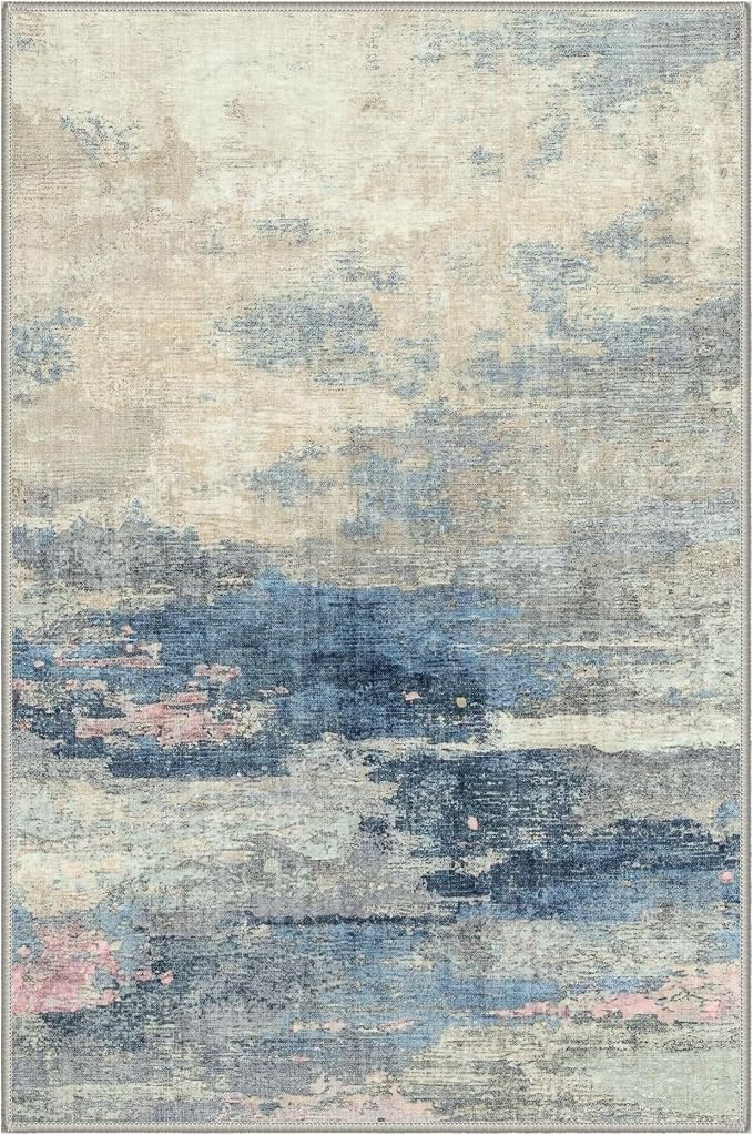 GENIMO 2X3 Washable Modern Doormat, Non-Slip Low Pile Chenille Area Rug - Image 9