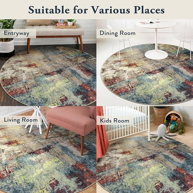 Lahome Modern Abstract Round Rug 5ft - Image 6