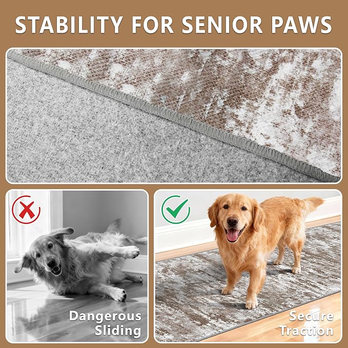Non Slip Floor Runners for Dogs 2.6x14 Washable Runner Rug Abstract, Joint - Image 9
