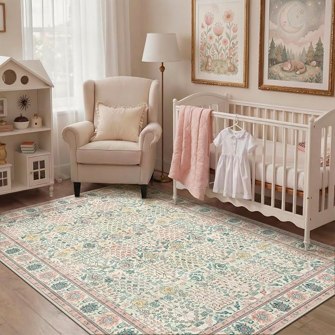 Bavni Area Rugs for Living Room, 5x7 Area Rugs Non-Slip Washable，Ultra-Thin - Image 5