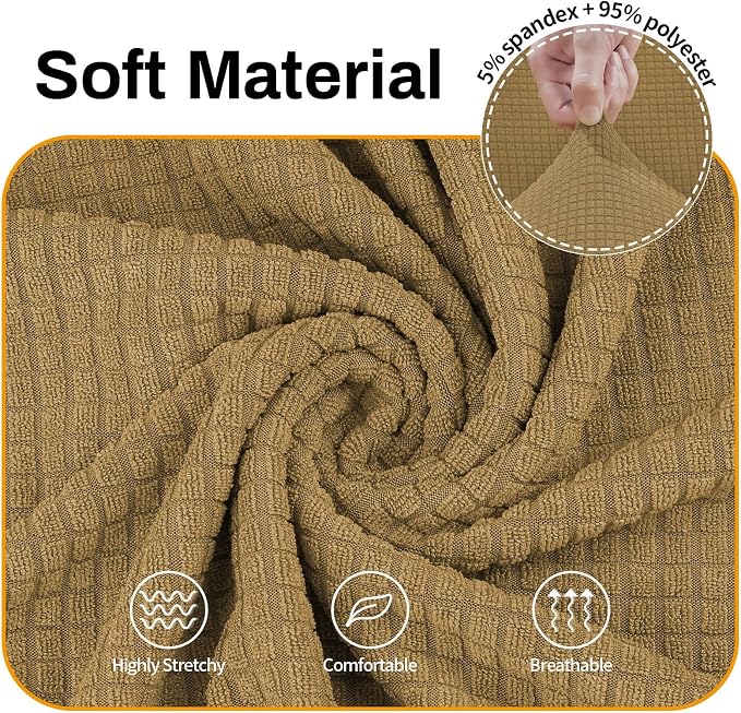 Asnomy Sofa Covers for 2 Cushion Couch Stretch loveseat Covers Slipcovers - Image 3