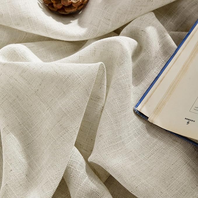 Joydeco Linen Curtains 72 Inch Length 2 Panel Sets, Light Filtering Curtains - Image 3