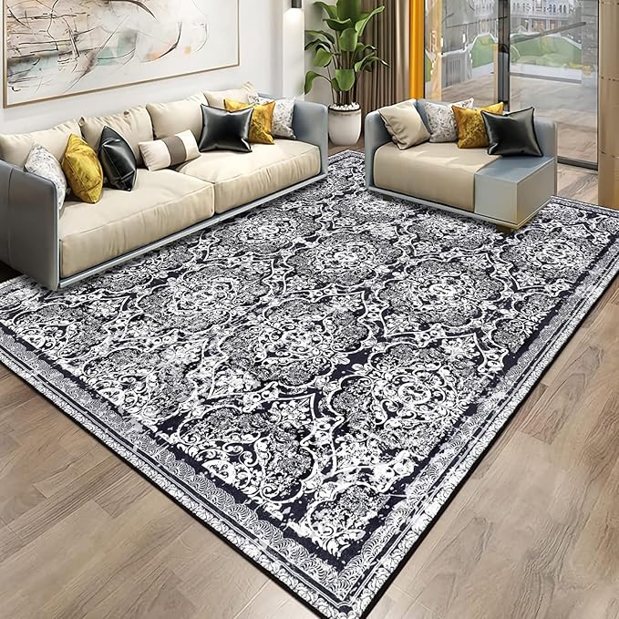 Vaukki Living Room Rug, Vintage Shaggy Soft Laundry Rug, Non Slip Kitchen Area by Vaukki