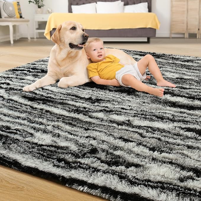 Tepook Fluffy Large Rugs for Living Room, Shag Area Rug 6x9 Soft Carpet for - Image 4