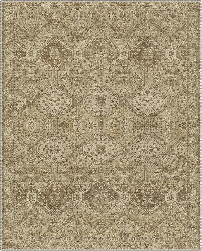 GENIMO 3x5 Area Rugs for Living Room, Machine Washable Non Slip Vintage Rugs - Image 4