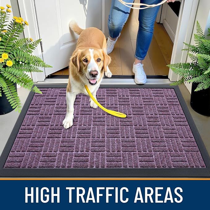 OLANLY Front Door Mat Outside Entrance 71x47, Heavy Duty Sturdy Natural Rubber - Image 5