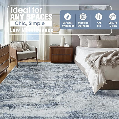 10x14 Area Rugs for Living Room Rug Washable: Abstract Large Rug Indoor Modern - Image 2