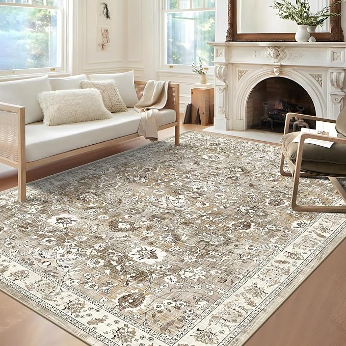 LOKHOM Living Room Area Rug 6x9, Non-Slip Vintage Soft Bedroom Rug - Image 8