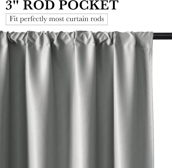 RYB HOME Bedroom Blackout Curtains 84 inches Long, 100% Blackout Thermal - Image 2