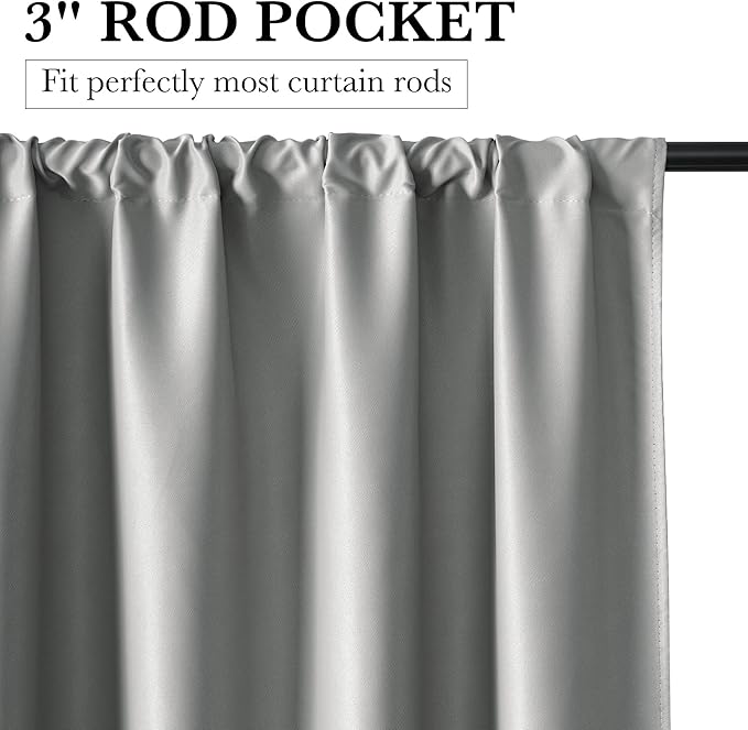RYB HOME 100% Blackout Basement Curtains 30 inches Long, Heat & UV Blocking - Image 3