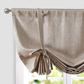 JINCHAN Twill Weave Valance Curtain 45 Inch Tie Up Shade Faux Linen Valance by JINCHAN