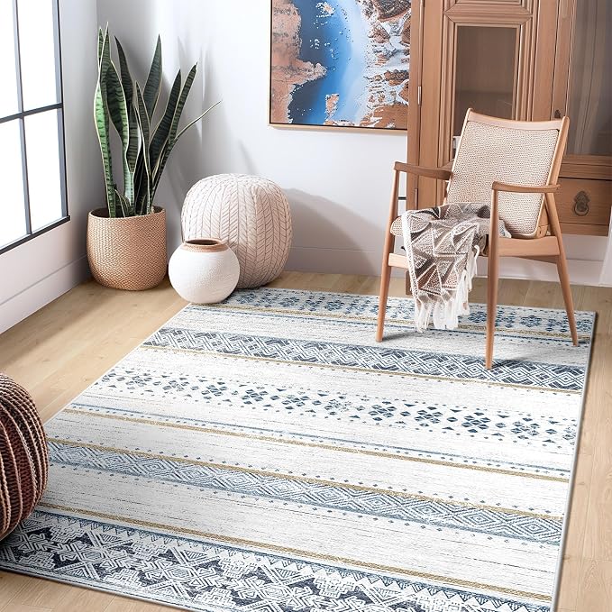 BESTSWEETIE 4x6 Area Rugs for Living Room Washable Moroccan Farmhouse Neutral - Image 6