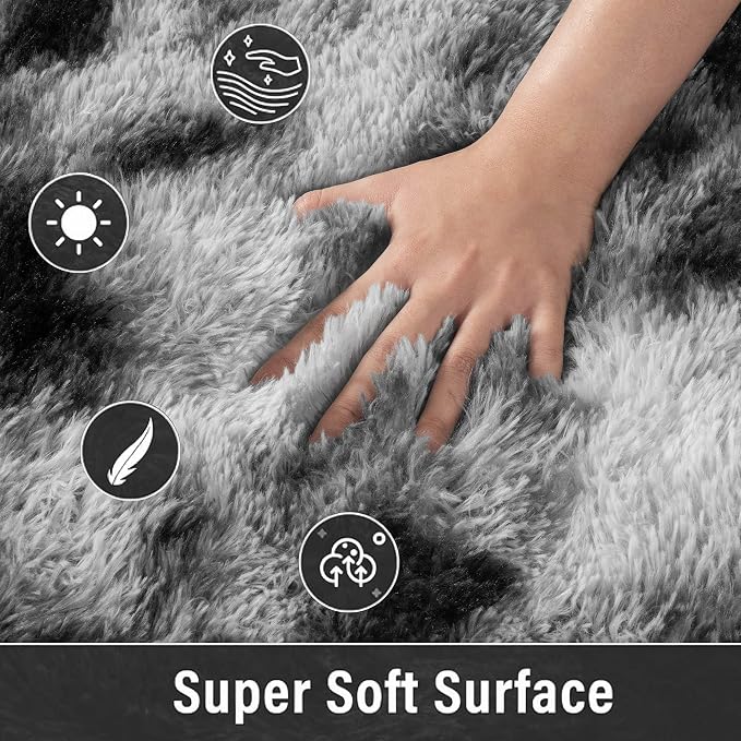 Meralax Tie-Dyed White and Black Rugs - Image 4