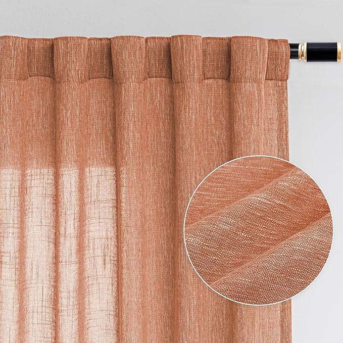 MYSKY HOME Burnt Orange Curtains by MYSKYHOME