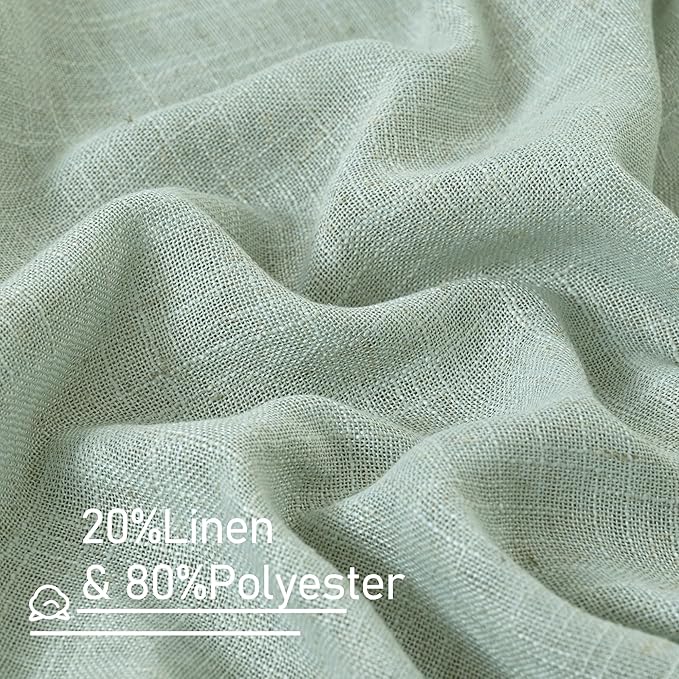 LAMIT Light Sage Linen Curtains 72 inch Length - Image 2