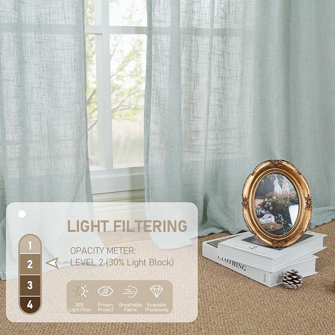 LAMIT Greyish Blue Linen Curtains - Image 4
