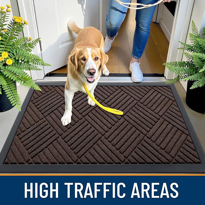 OLANLY Front Door Mat Outside Entrance 47x17, Heavy Duty Sturdy Natural Rubber - Image 5