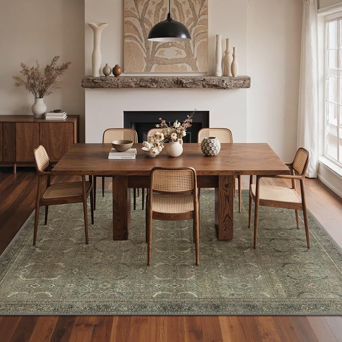 GENIMO 8x10 Area Rugs for Living Room, Machine Washable Non Slip Vintage Rugs - Image 4