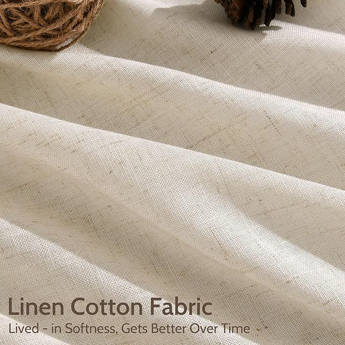 Nanspring Linen Curtains 84 Inch Length 2 Panels Set - Image 4