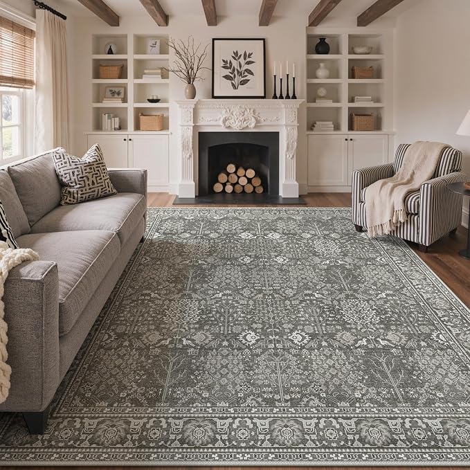 Bavni Area Rugs for Living Room, 5x7 Area Rugs Non-Slip Washable，Ultra-Thin by BAVNI