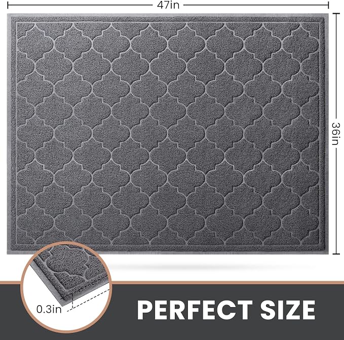 LuxStep Door Mat Large 36X47 Inch Indoor Outdoor Doormat, Non-Slip Low-Profile - Image 3