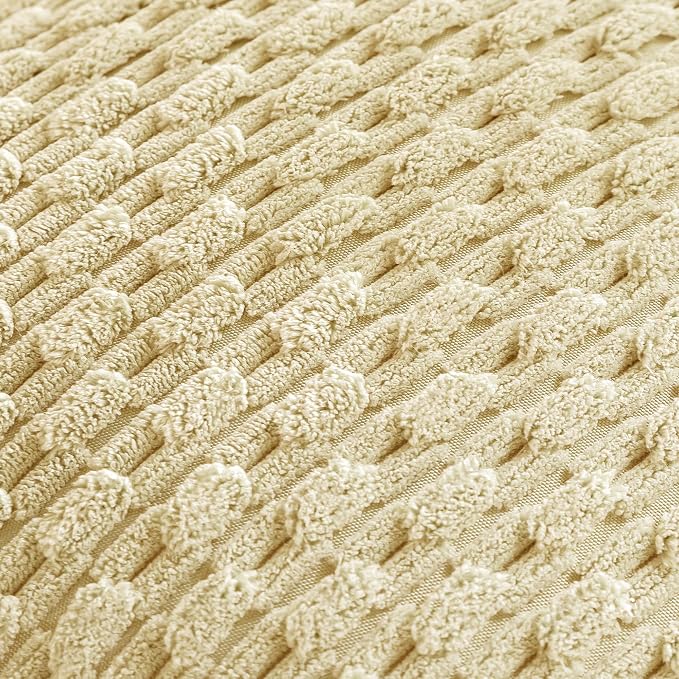 Set of 4 Pale Yellow Decorative Throw Pillow Covers 22x22 Inch Corduroy Pillow - Image 4