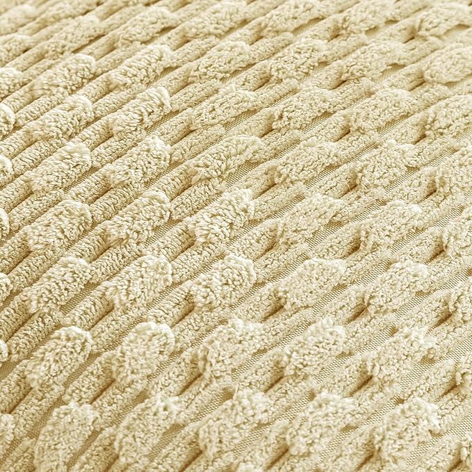 Set of 4 Pale Yellow Decorative Throw Pillow Covers 12x20 Inch Corduroy Pillow - Image 3